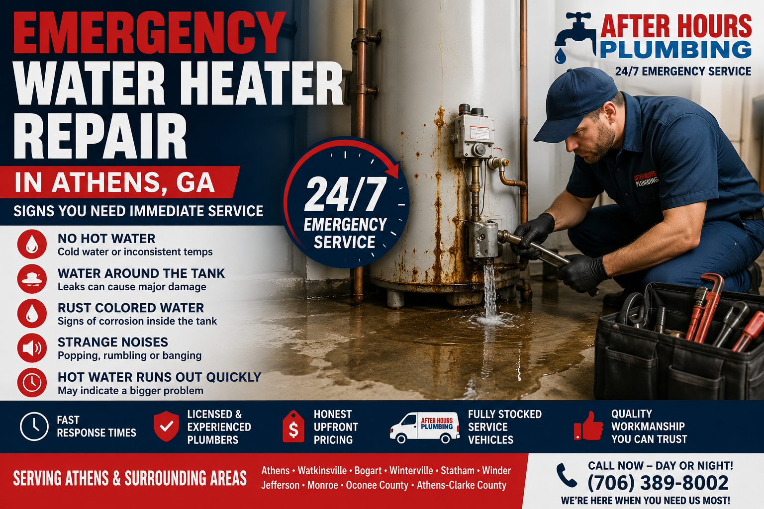 Emergency Water Heater Repair in Athens, GA: Signs You Need Immediate Service